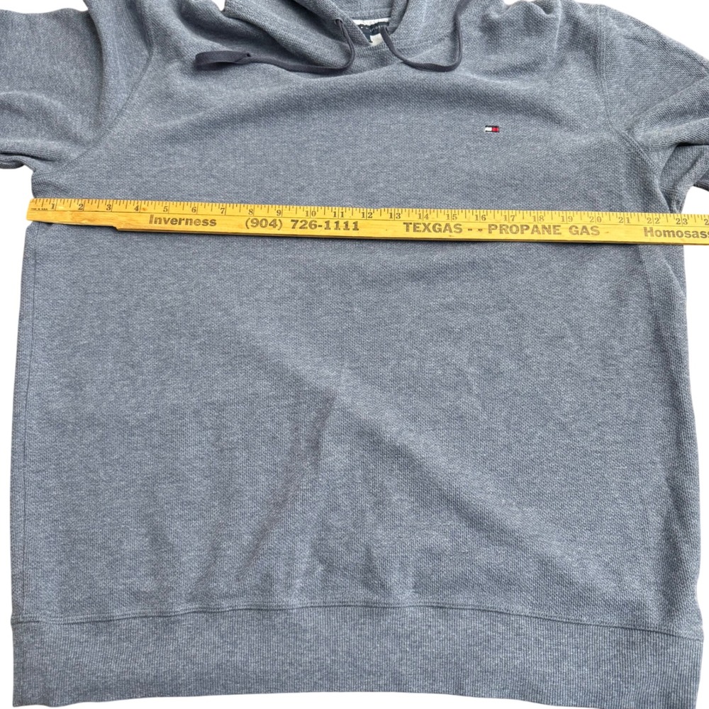 Tommy Hilfiger Men Gray‎ Heathered Pullover Hoodie Sweatshirt Size Large - Picture 4 of 11